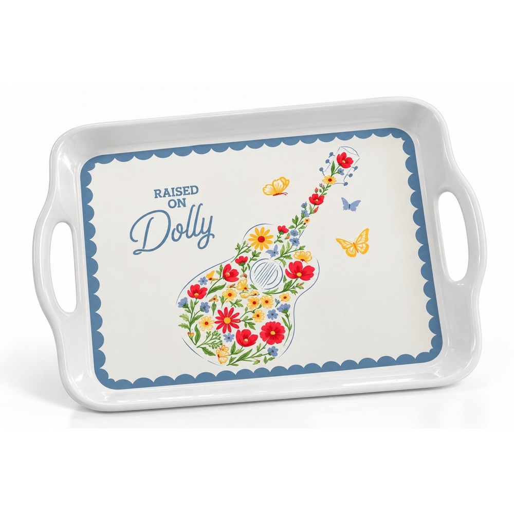 Dolly Parton Raised on Dolly Floral Rectangle Serving Tray Kitchen Decor OS NWT